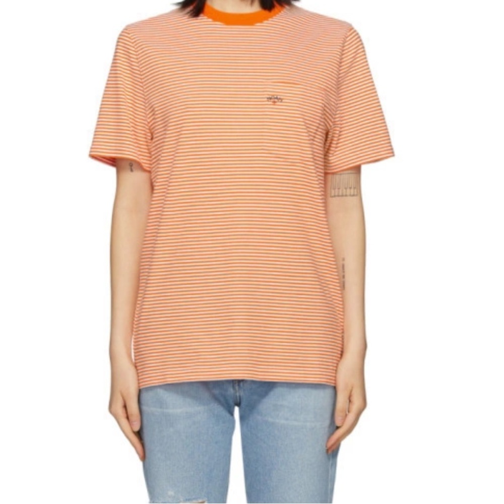 Noah NYC 100% Cotton T-Shirt w Pocket - Orange
